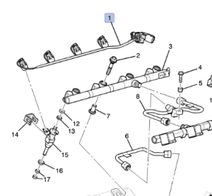 Коса проводки топливной рампы правая L87 (6.2L) (без ориг упаковки) Chevrolet Tahoe / Escalade 2021-н.в. 42009998 ; 12689507