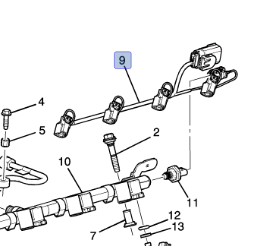 Коса проводки топливной рампы левая L87 (6.2L) (без ориг упаковки) Chevrolet Tahoe / Escalade 2017-2024 12689503 ; 12665337 ; 42009996