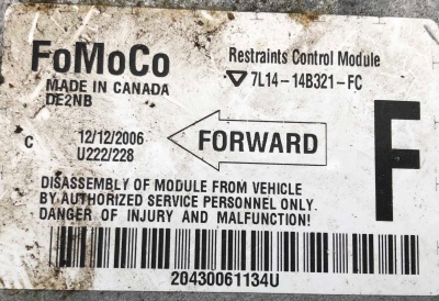 Блок управления AIR BAG Lincoln Navigator / Expedition 2007-2008 8L1Z 14B321 C ; 8L14 14B321 FD/FB/FA ; 7L14 14B321 FC/FA/DC/DB/DD/DE