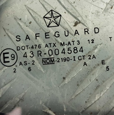 Стекло задней форточки правое Chrysler PT Cruiser 2000-2010 5257960AD/AE/AF/AG; 4724702AD/AE/AF