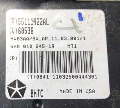 Блок управления климат-контролем Jeep Grand Cherokee 2010-2017; 68111110AL; 68111110AN; 68111110A0 ; 55111922AL